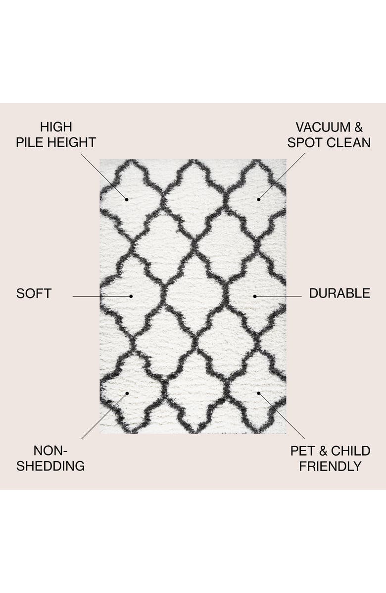 JONATHAN Y Marrakesh Shag Trellis Area Rug, Alternate, color, Ivory/Charcoal