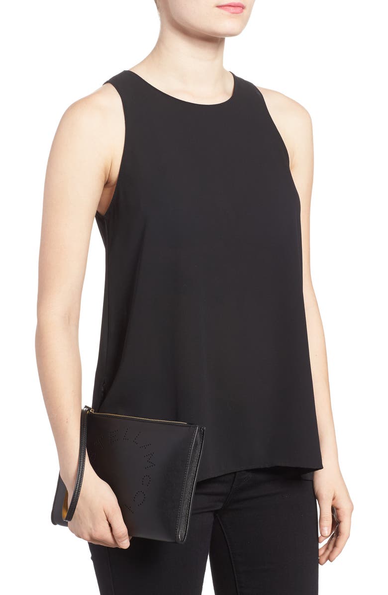 Stella McCartney Alter Faux Nappa Leather Wristlet Clutch, Alternate, color,