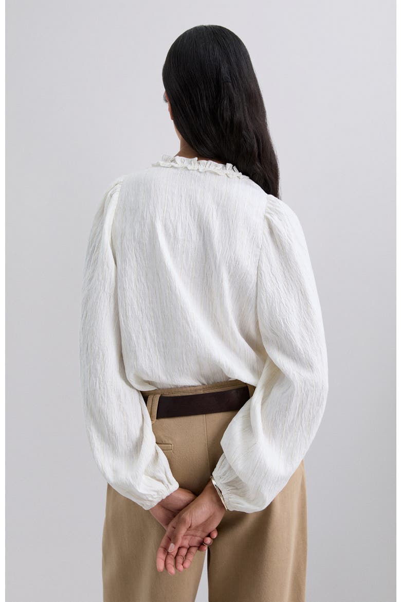 Lurex Stripes Shirt, Alternate, color, Offwhite