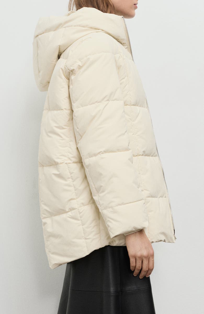 MANGO Quilted Hooded Puffer Coat, Alternate, color, Vanilla