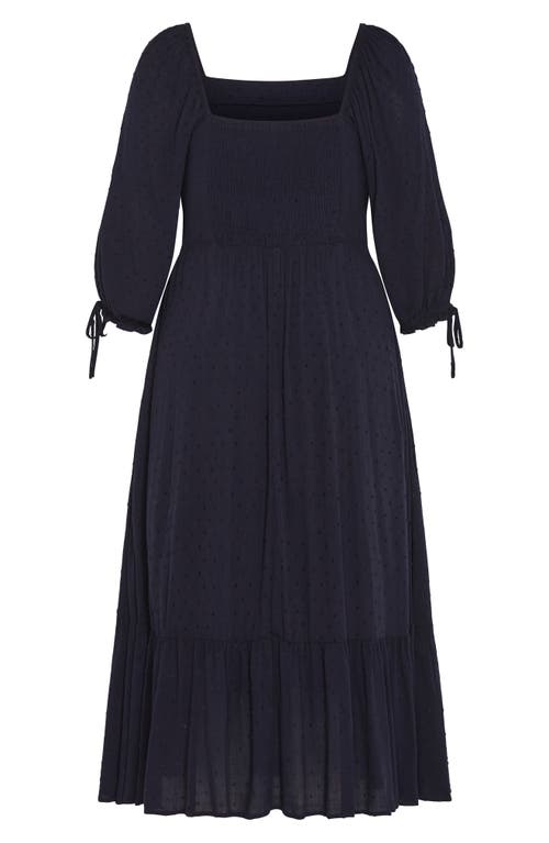 City Chic The Ally Clip Dot Maxi Dress In Blue