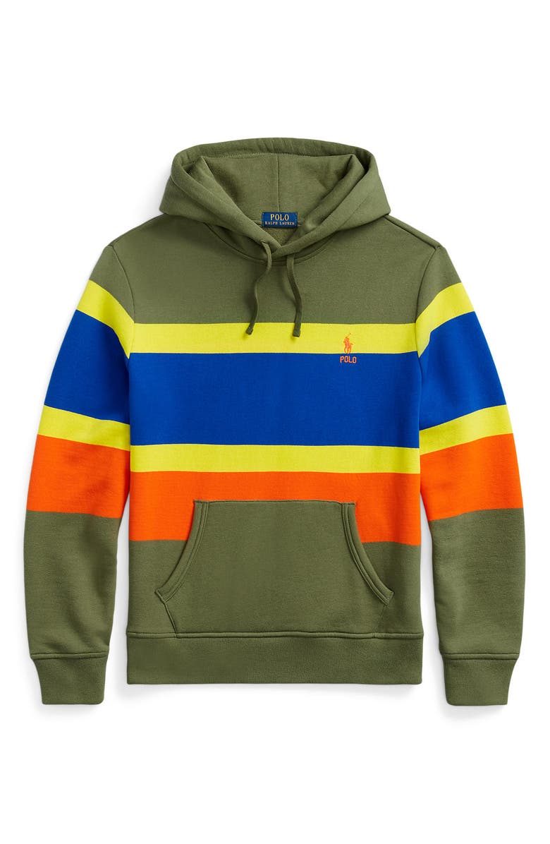 Polo Ralph Lauren Stripe Fleece Hoodie, Alternate, color, 