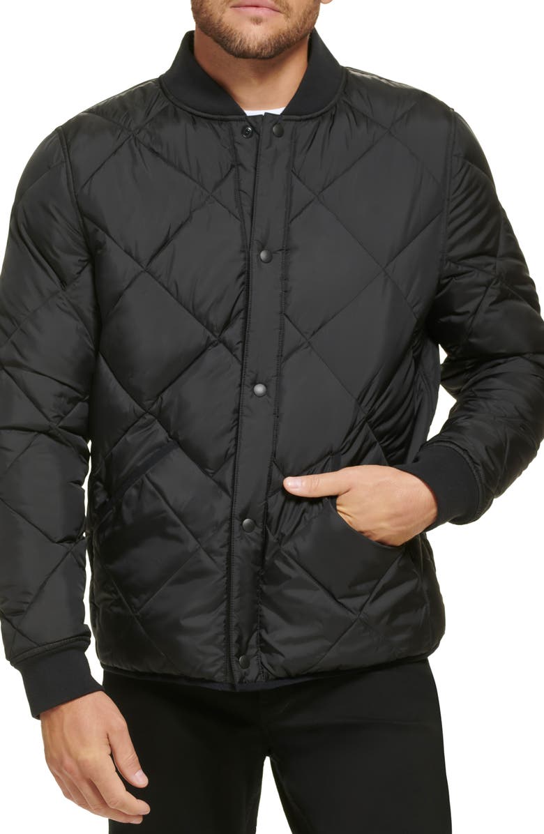 Calvin Klein Reversible Quilted Jacket, Main, color, Black