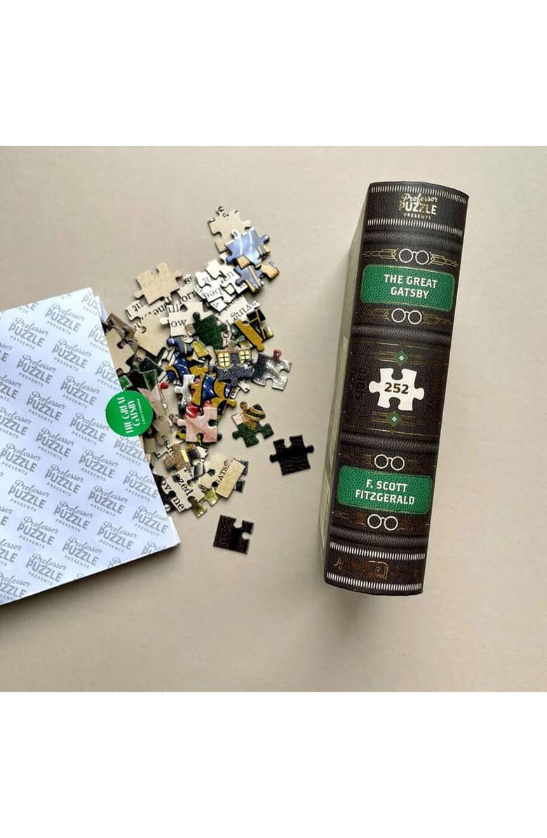 Professor Puzzle Jigsaw Library The Great Gatsby, 252 Piece Puzzle, Alternate, color, Multicolored