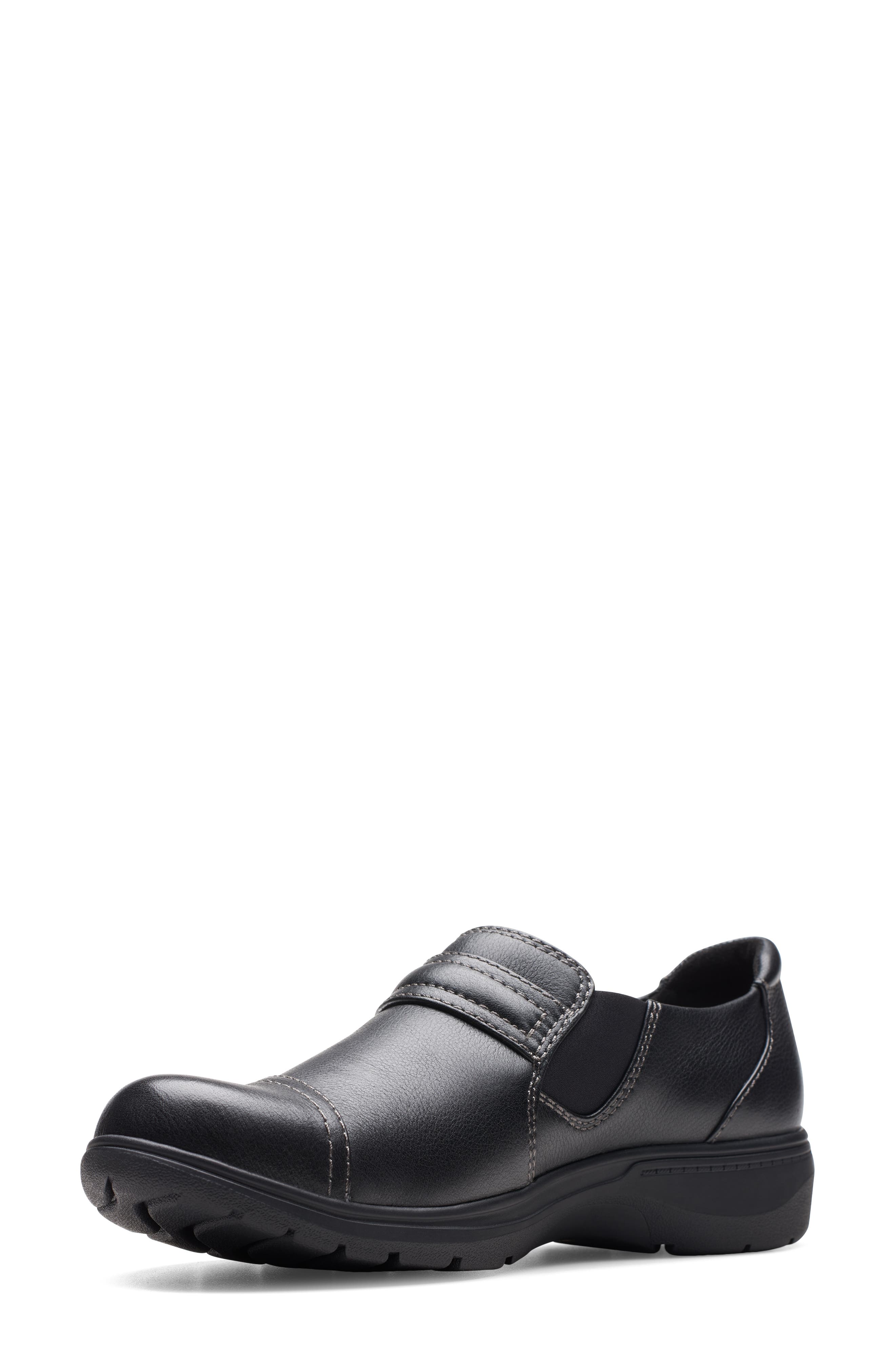 Clarks<sup>®</sup> Carleigh Pearl Slip-On Shoe, Alternate, color, Black Leather