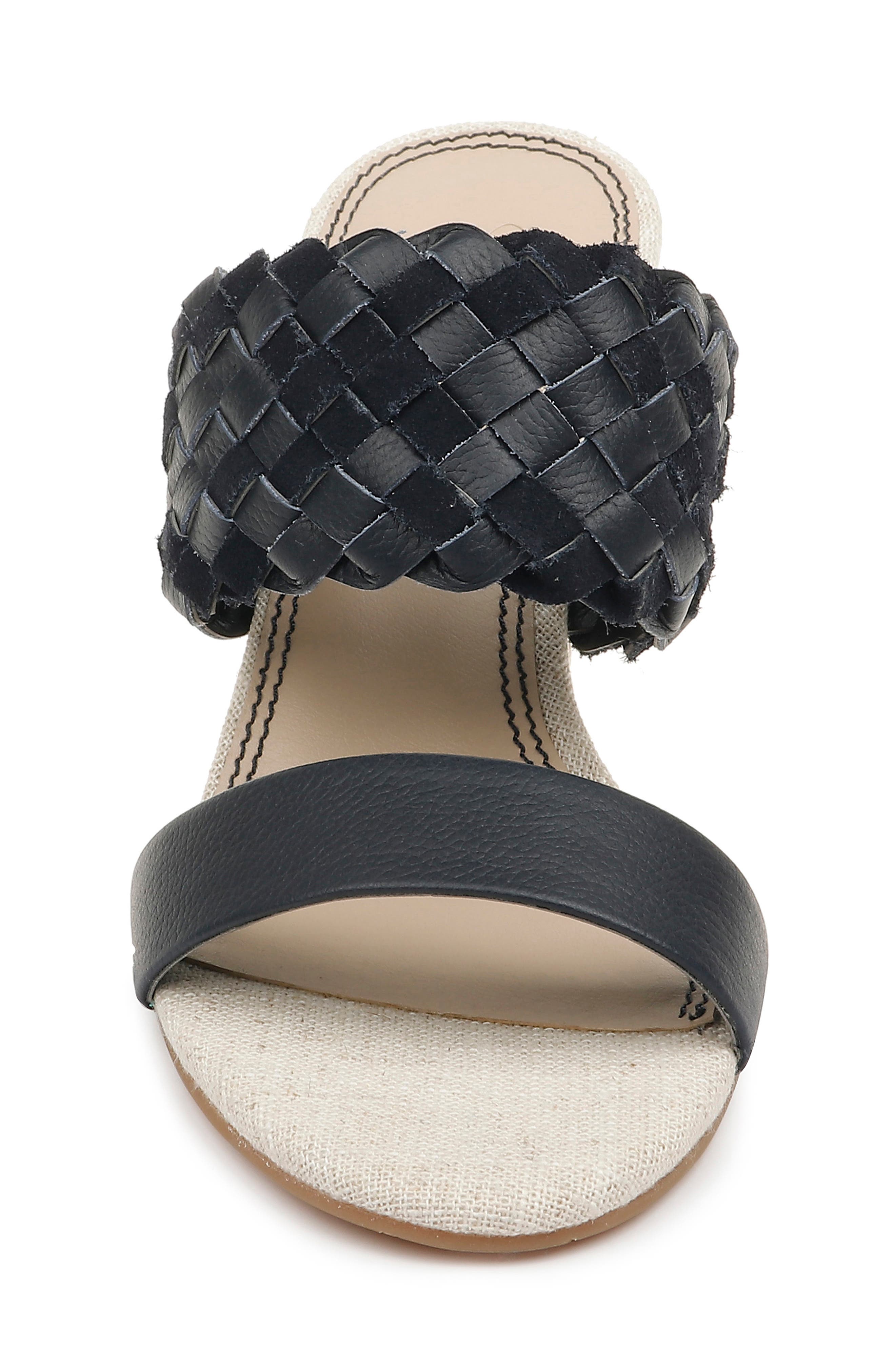Maggie Wedge Slide Sandal, Alternate, color, NAVY LEATHER