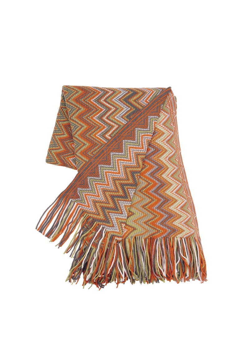Zig Zag Accent Throw Blankets, Main, color, Brown