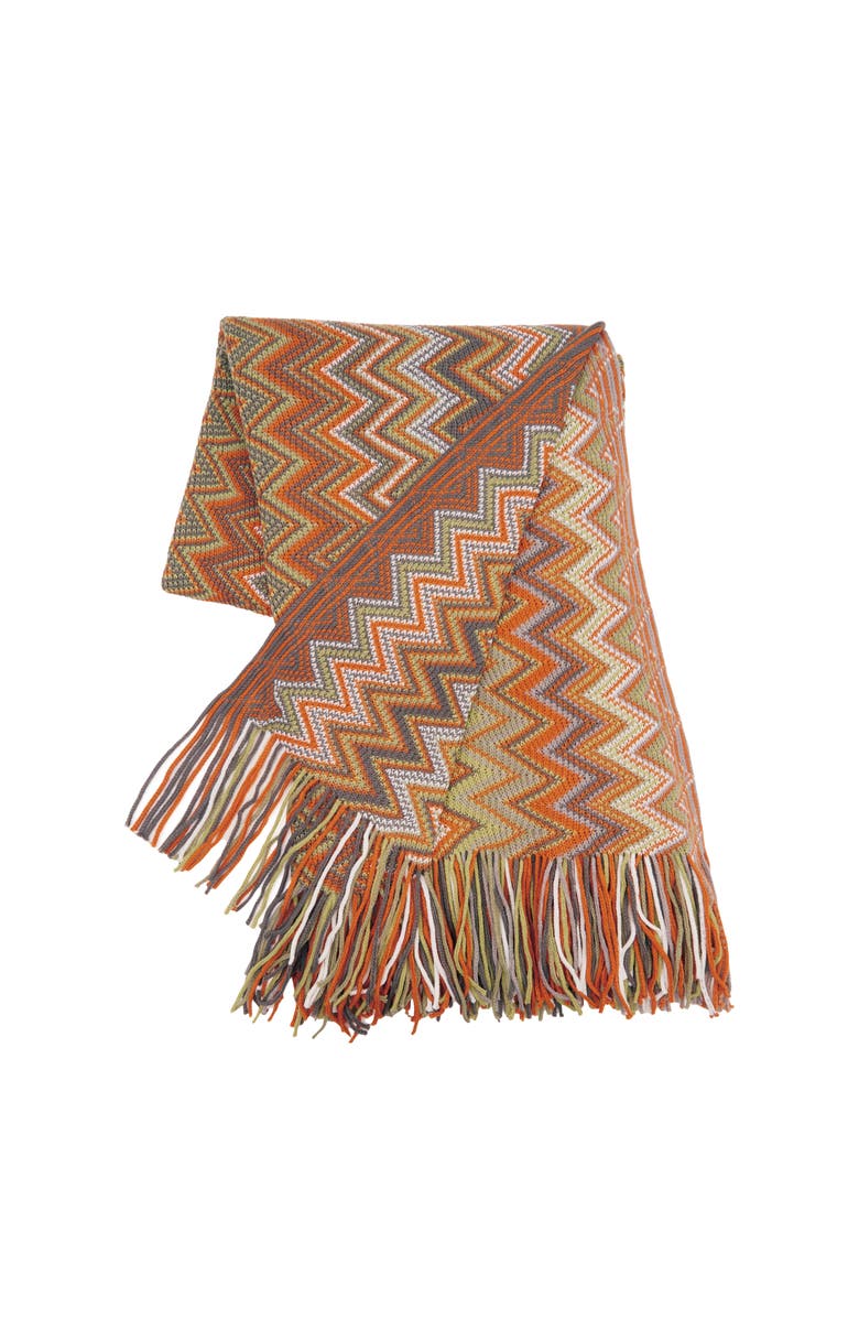 C&F Home Zig Zag Accent Throw Blankets, Main, color, Brown