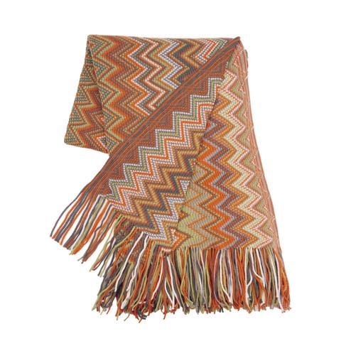 Zig Zag Accent Throw Blankets