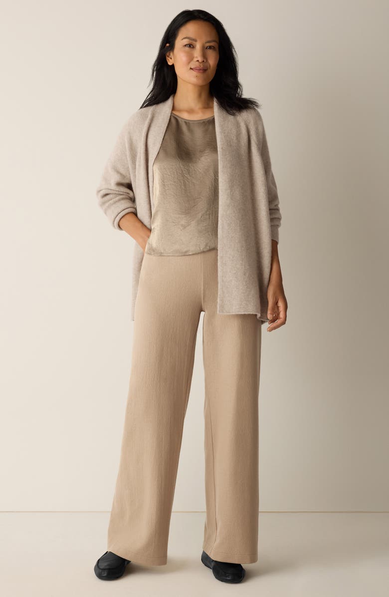 Eileen Fisher Wool Wide Leg Pants, Alternate, color, Biscuit