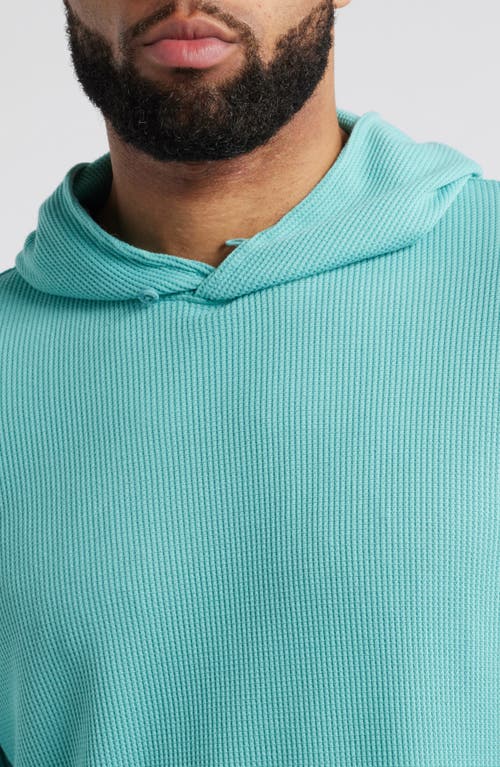 Johnnie-o Brinson Waffle Pullover Hoodie In Green Grass