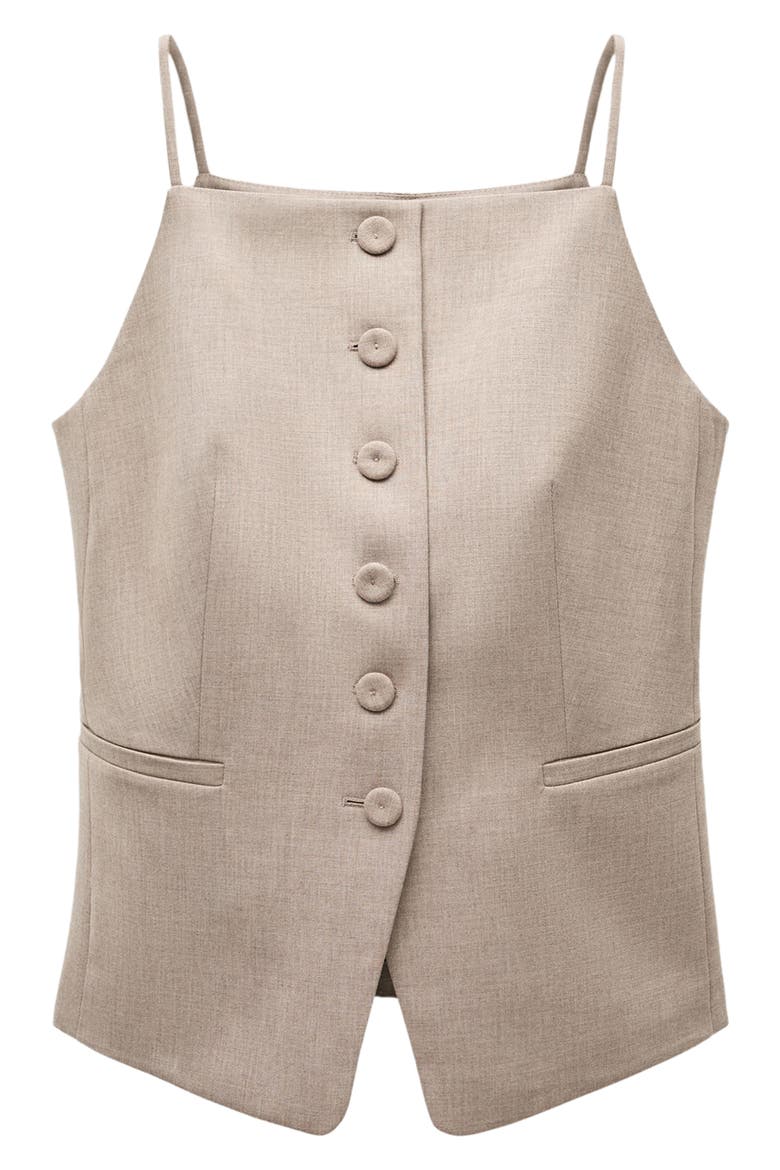 Front Button Vest, Alternate, color, BROWN