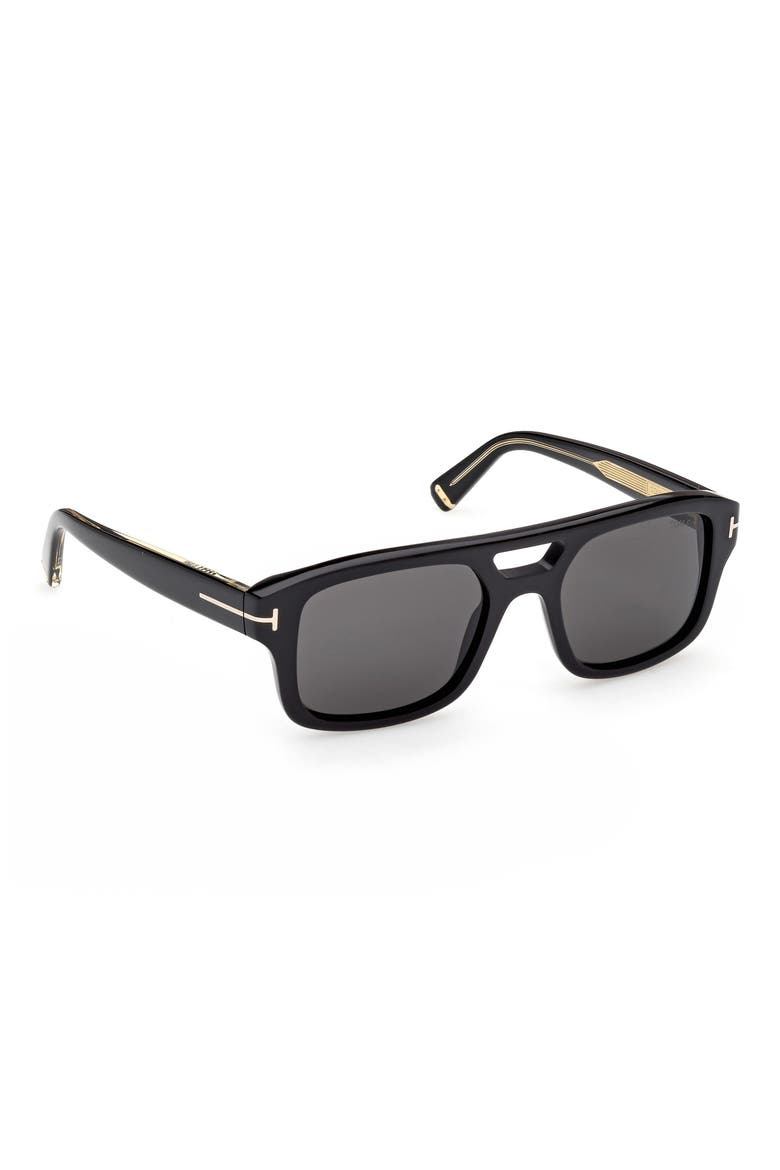 Icon 53mm Aviator Sunglasses, Alternate, color, SHINY BLACK/ SHINY YELLOW GOLD