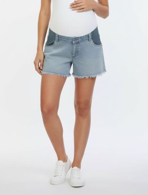 Under the Belly  Cut Off Denim Maternity Short