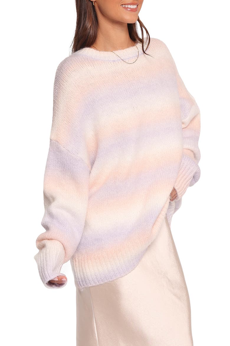 Joy Oversize Stripe Sweater, Alternate, color, LAVENDER STRIPE