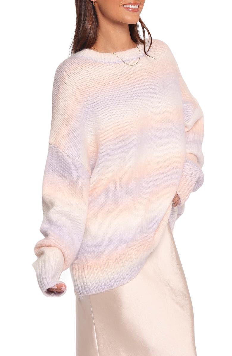 Petal & Pup Joy Oversize Stripe Sweater, Alternate, color, Lavender Stripe