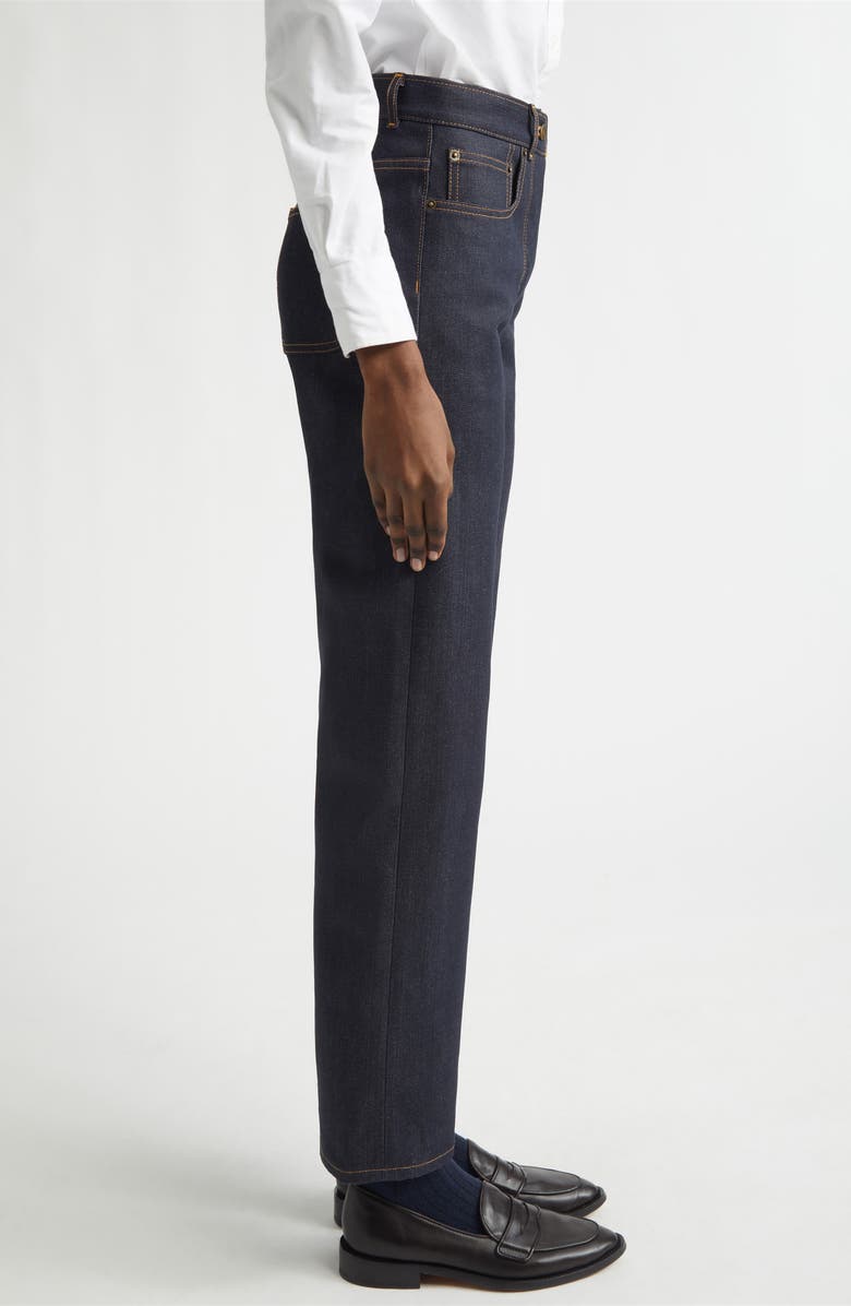 Thom Browne Straight Leg Selvedge Denim Jeans, Alternate, color, Navy
