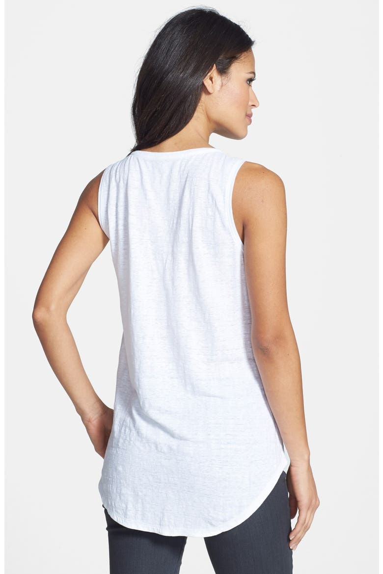 Long Scoop Neck Tank, Alternate, color, WHITE