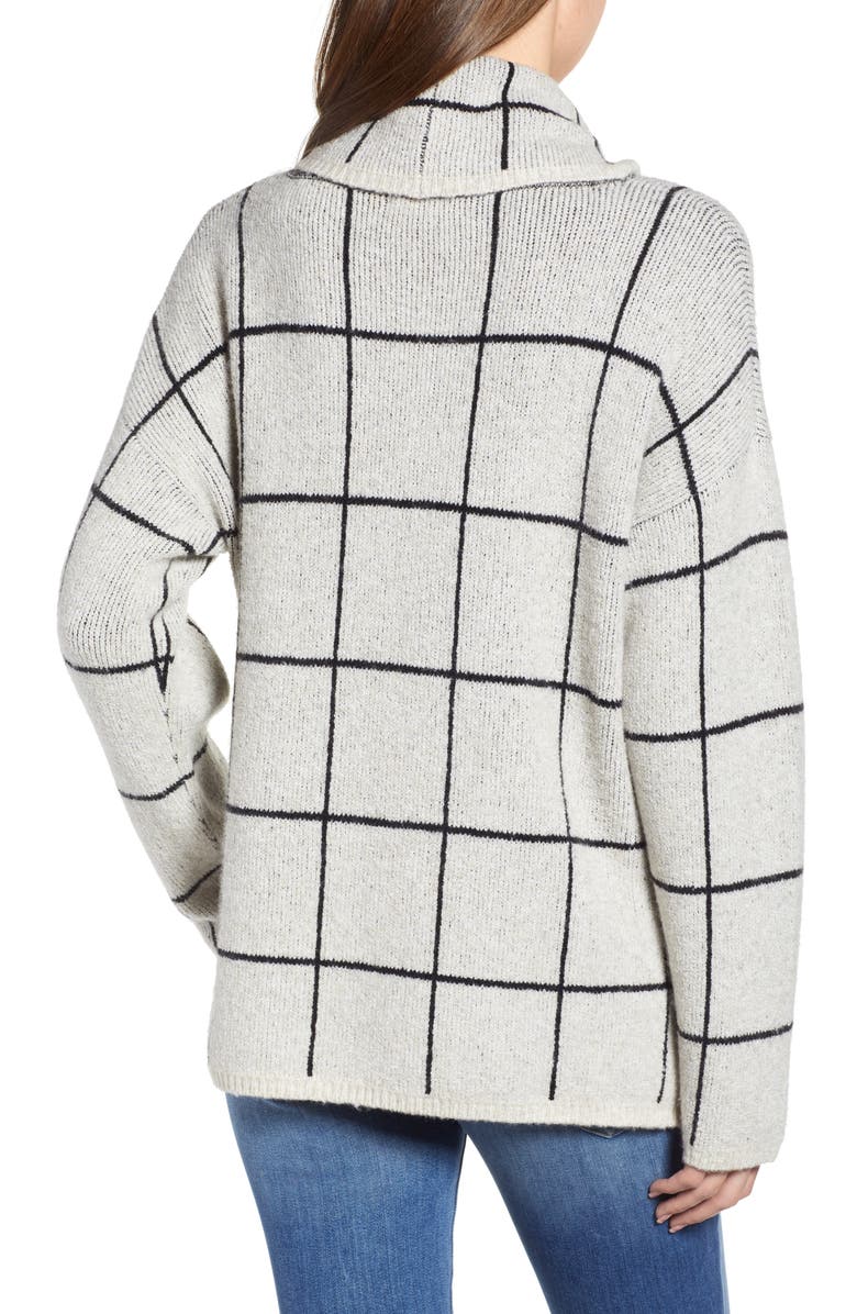 Madewell Windowpane Turtleneck Sweater, Alternate, color,