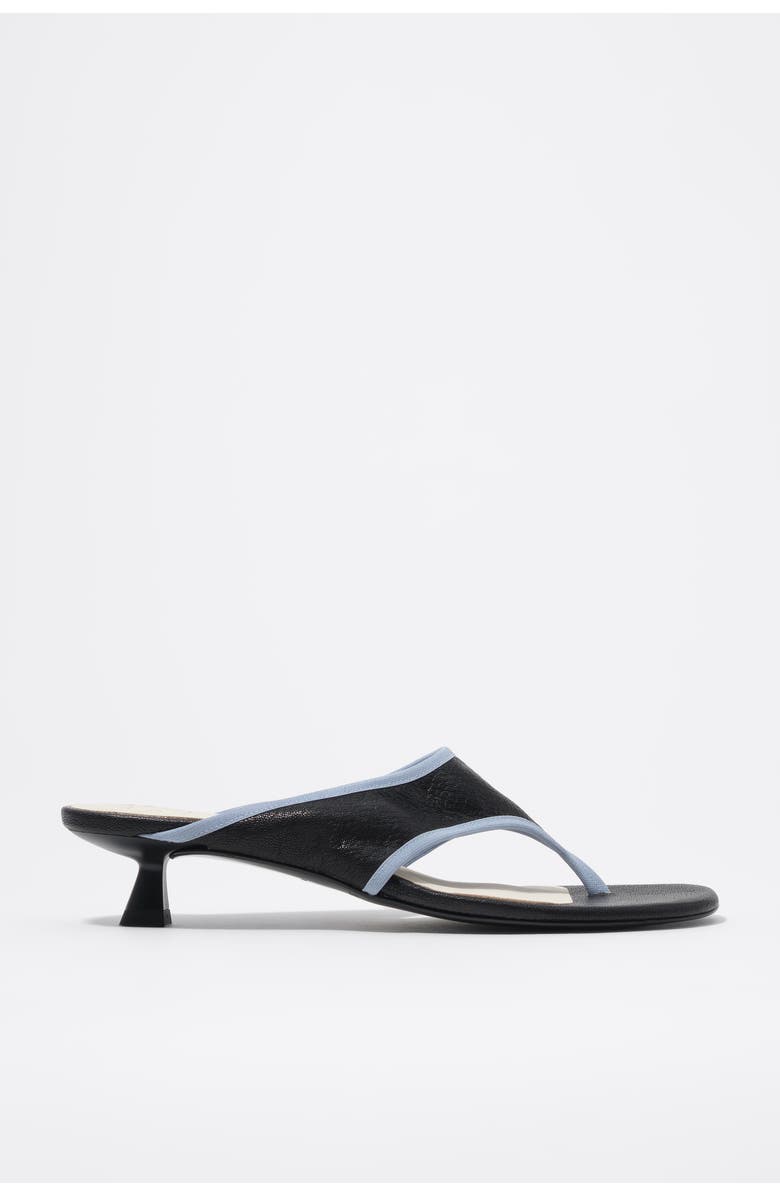 Bimba y Lola Heeled sandal in leather, Main, color, Black