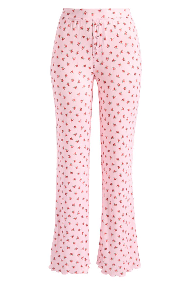 Crazy for the Holidays Brushed Pointelle Pajama Pants, Alternate, color, PINK