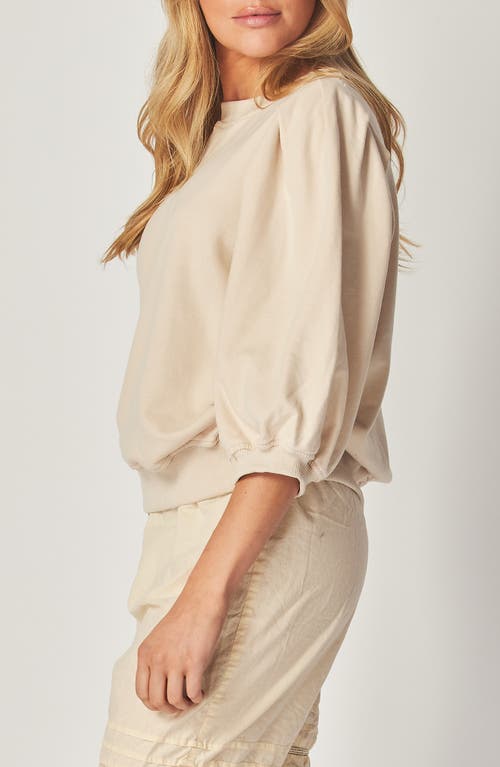 Bluegrey Balloon Sleeve Crop Sweatshirt In Beige