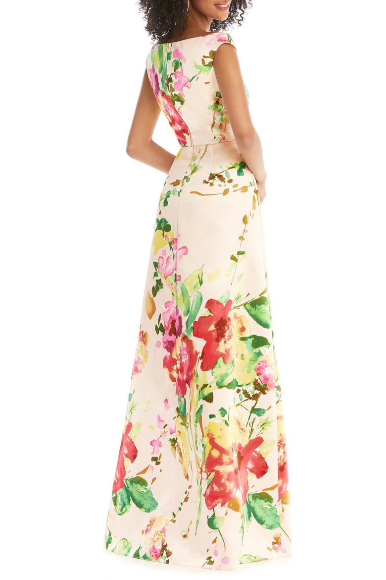 Floral Off the Shoulder Gown, Alternate, color, BLUSH BOUQUET