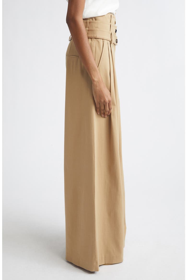 Triple Waistband Wide Leg Pants, Alternate, color, KHAKI