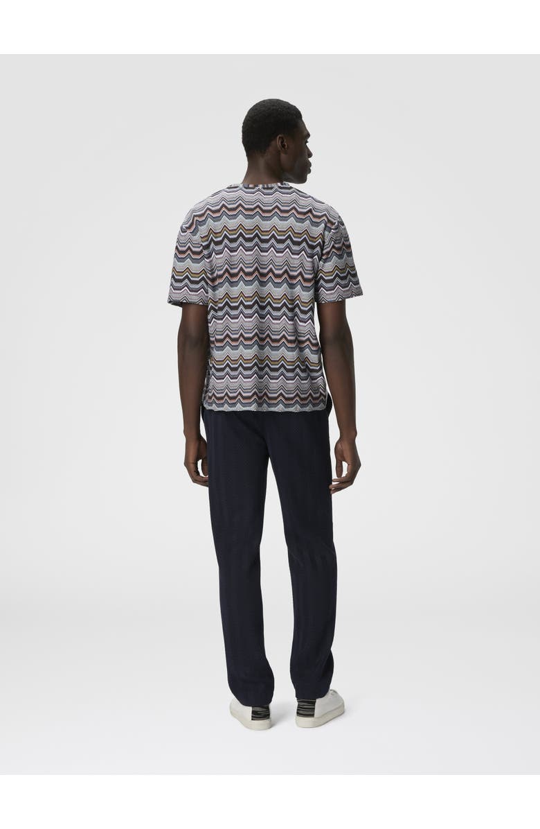 Missoni Crew Neck T-shirt With Geometric Zigzag, Alternate, color, Multicoloured