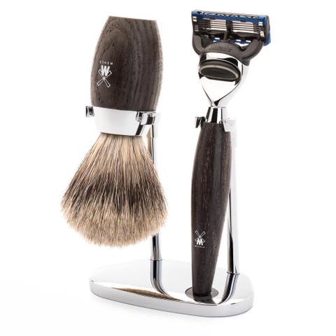 Kosmo Bog Oak 3-Piece Fine Badger & Fusion Shaving Set
