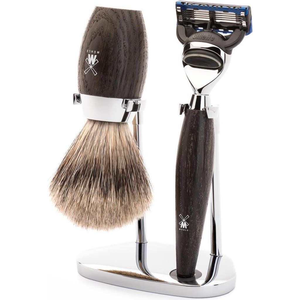 Mühle Kosmo Bog Oak 3-piece Fine Badger & Fusion Shaving Set
