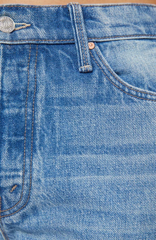 Mother The Dodger Button Sneak Wide Leg Jeans In Blue