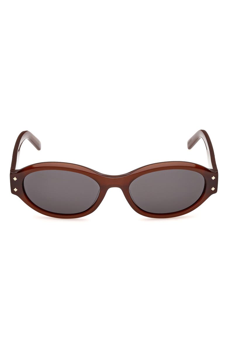 MCM 55mm Oval Sunglasses, Main, color, Opal Brown / Gold / Smoke