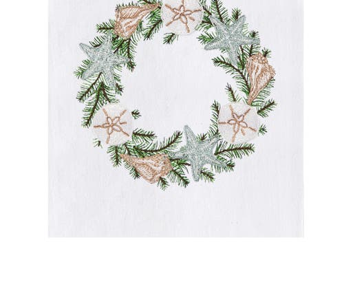 C & F Home C&f Home Shell Christmas Wreath Towel In White