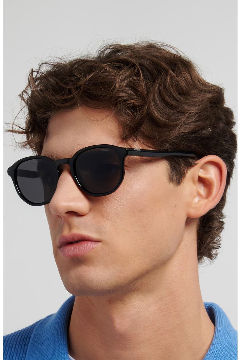 51mm Polarized Square Sunglasses, Alternate, color, BLACK/ GREY PZ