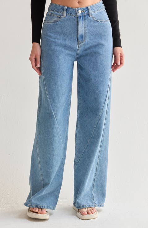 Wide Leg Denim Pants