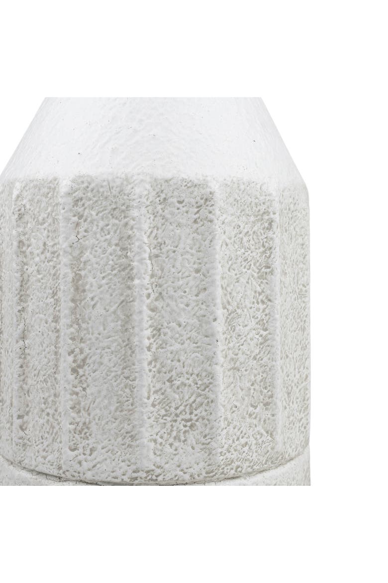 Fluted Sandy Vase White Metal, Alternate, color, White