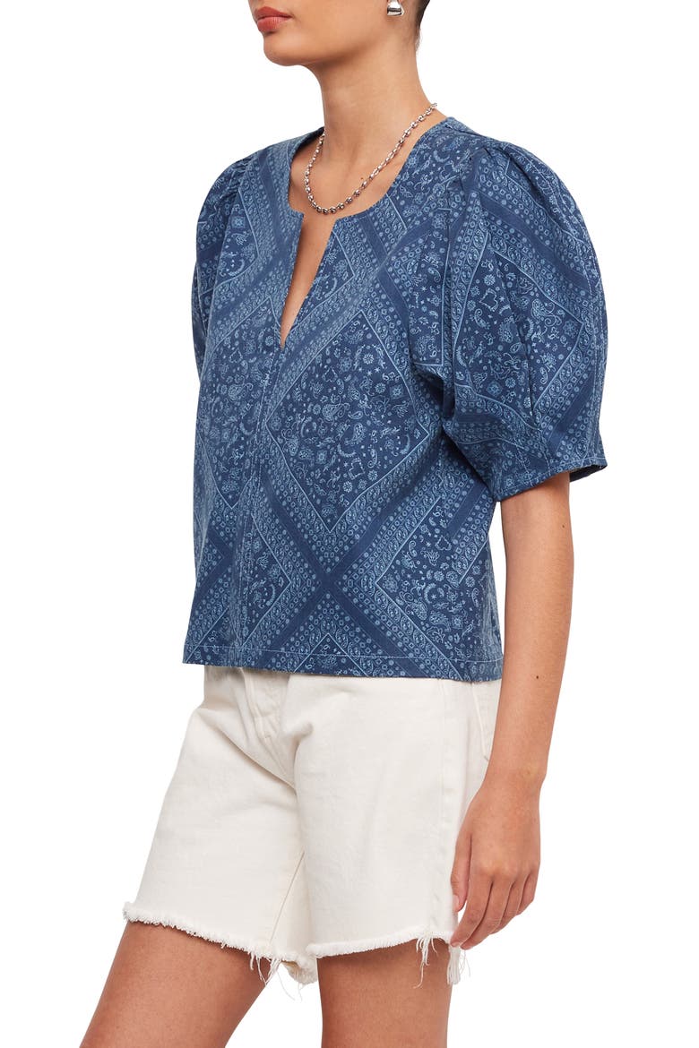 Print Puff Shoulder Top, Alternate, color, PRINT