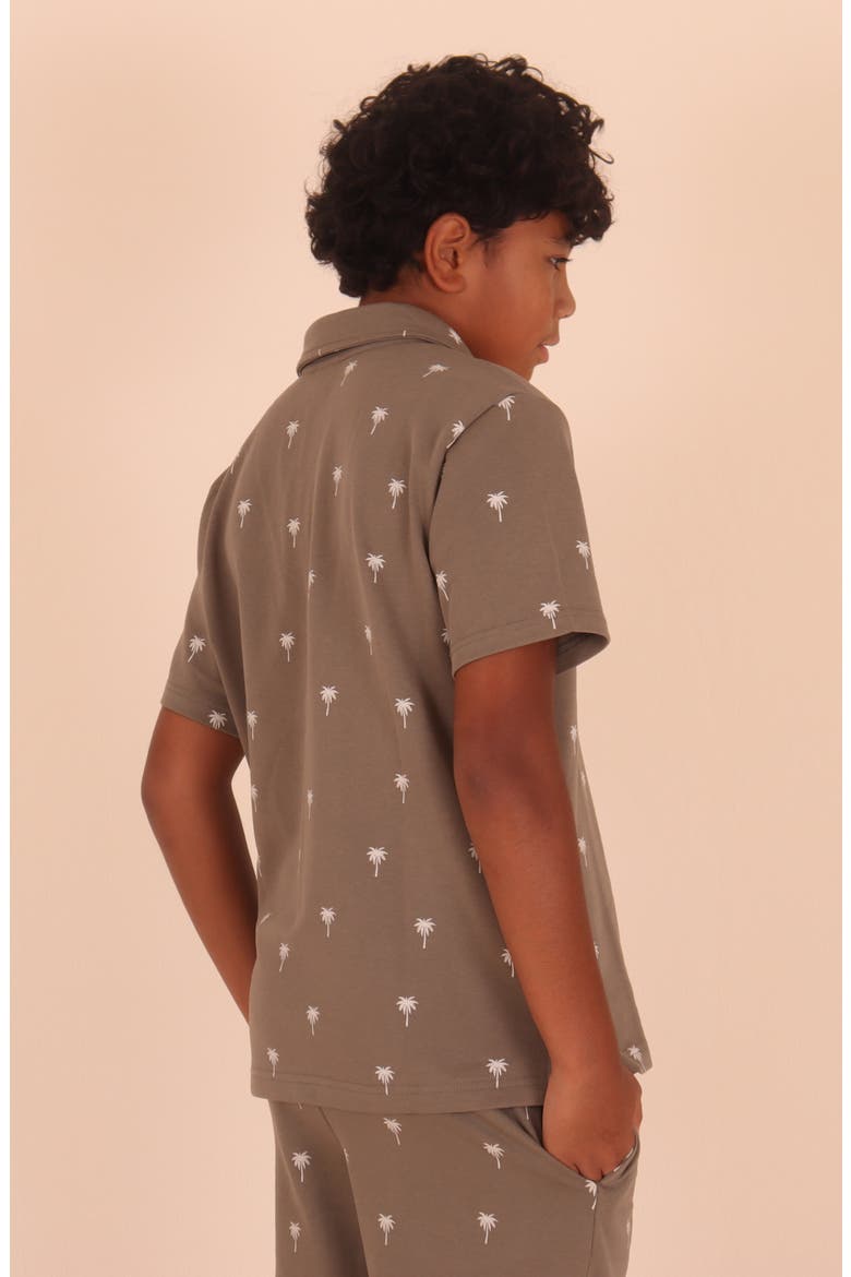 Kids' Palm Tree Print Polo, Alternate, color, OLIVE