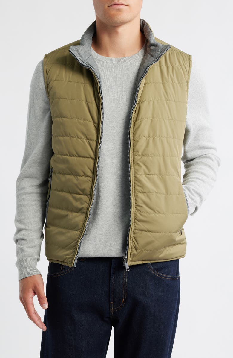 Scott Barber Reversible Quilted Vest, Alternate, color, Charcoal Heather