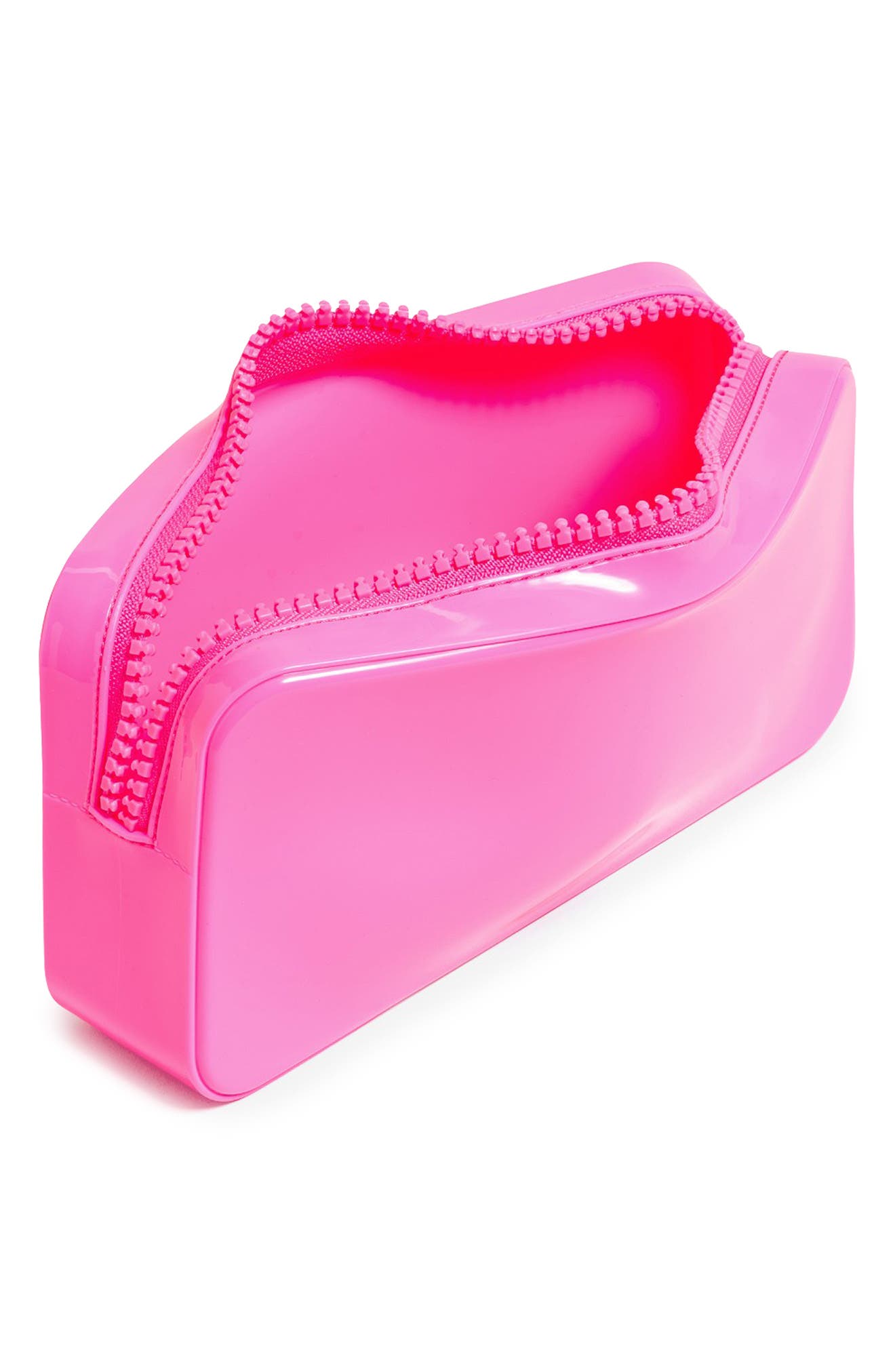 Small Clear Pouch, Alternate, color, BUBBLEGUM