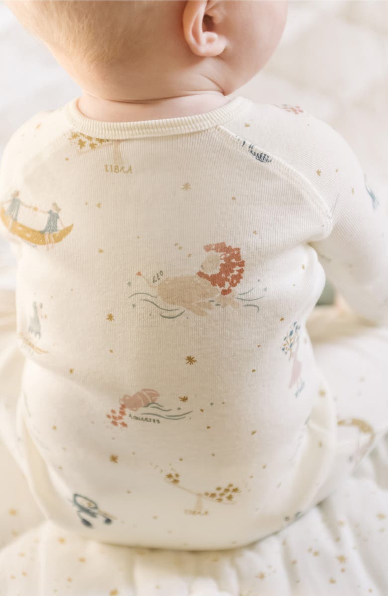 Pehr Print Rib Footie, Alternate, color, Zodiac