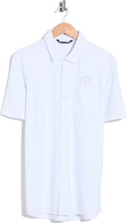 TravisMathew Poolside Pitcher Graphic Short Sleeve Button-Up Shirt