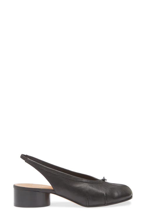 Maison Margiela Tabi 30 Leather Slingback Pumps In Black