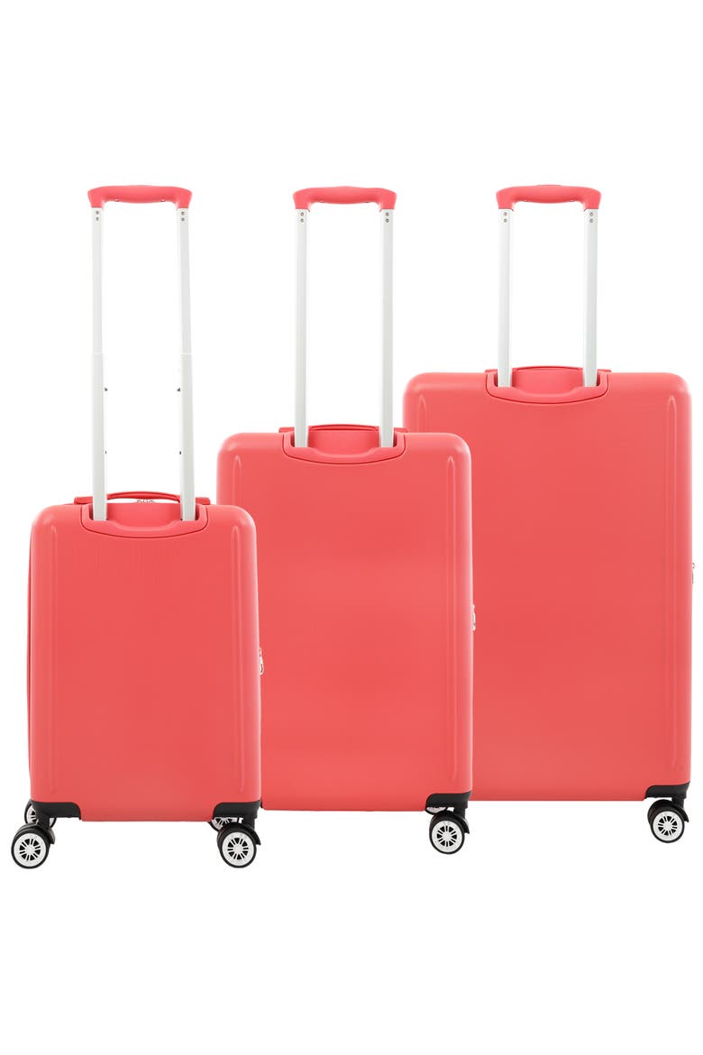 3-Piece Hardside Luggage Set with 3D Pineapple 30", 26" & 21.5" Spinner Suitcases, Alternate, color, CORAL