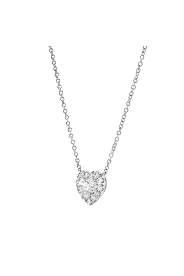Valentina 14K Gold Lab Grown Diamond Heart Necklace - 1 ct, Alternate, color, 14K White Gold