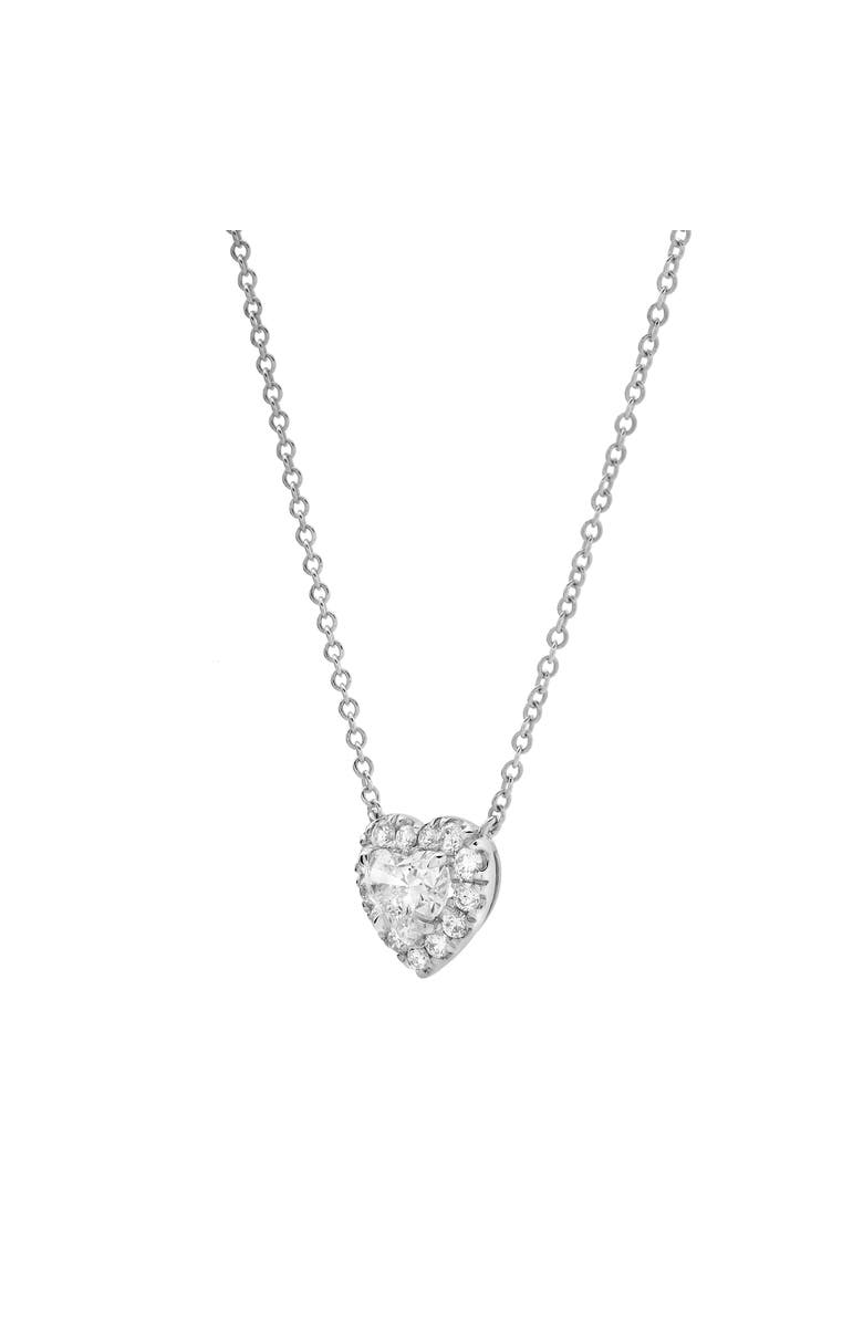 LuvMyJewelry Valentina 14K Gold Lab Grown Diamond Heart Necklace - 1 ct, Alternate, color, 14K White Gold