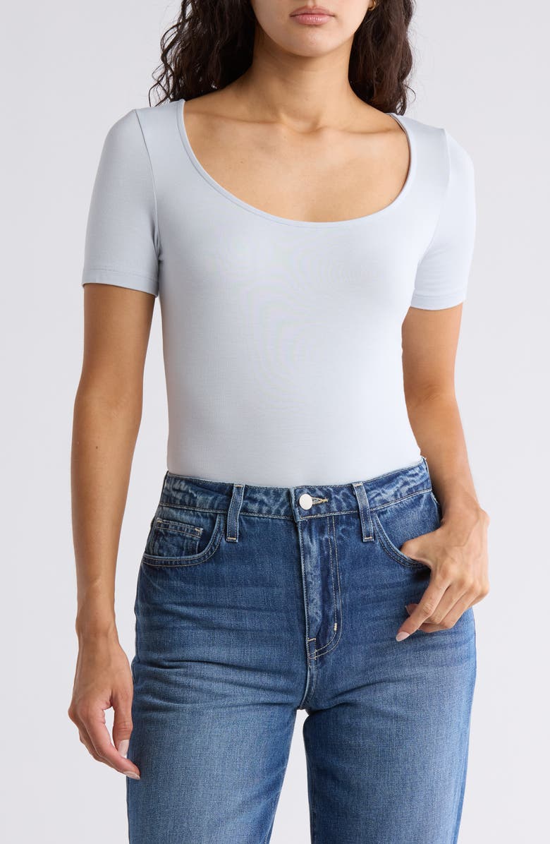 L'AGENCE Alva U-Neck Crop T-Shirt, Main, color,