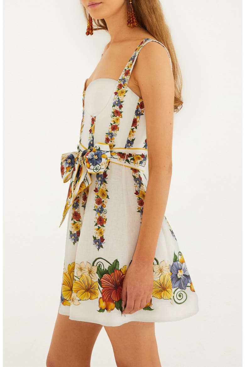Tropi Floral Print Minidress, Alternate, color, TROPI OFF-WHITE