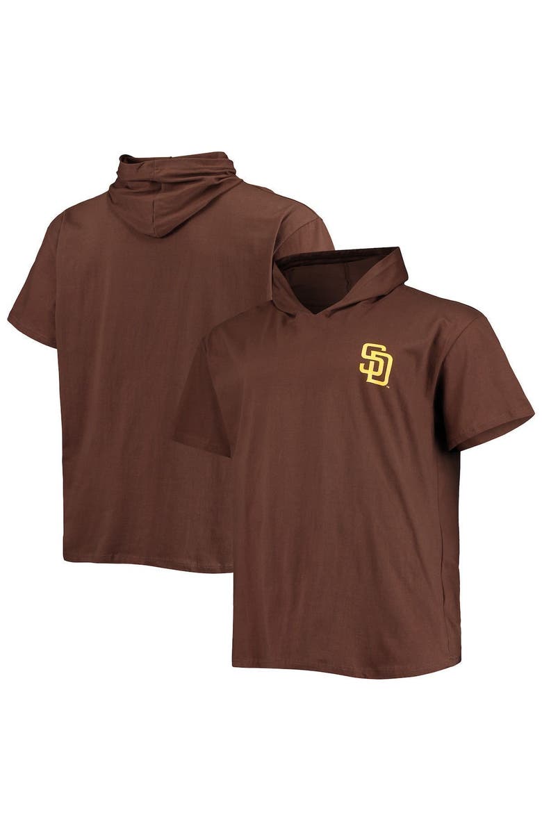 PROFILE Men's Brown San Diego Padres Big & Tall Jersey Short Sleeve Pullover Hoodie T-Shirt, Main, color, Brown